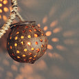 Hanging string light with light reflections