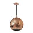 Copper perforated pendant light