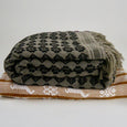 Two handwoven patterned throws