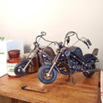 Antique metal motorcycle decor item