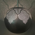 Close up of a patterned pendant light