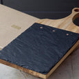 Slate and wood paddle serving board