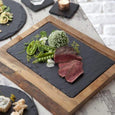 Group of slate and wood platters 