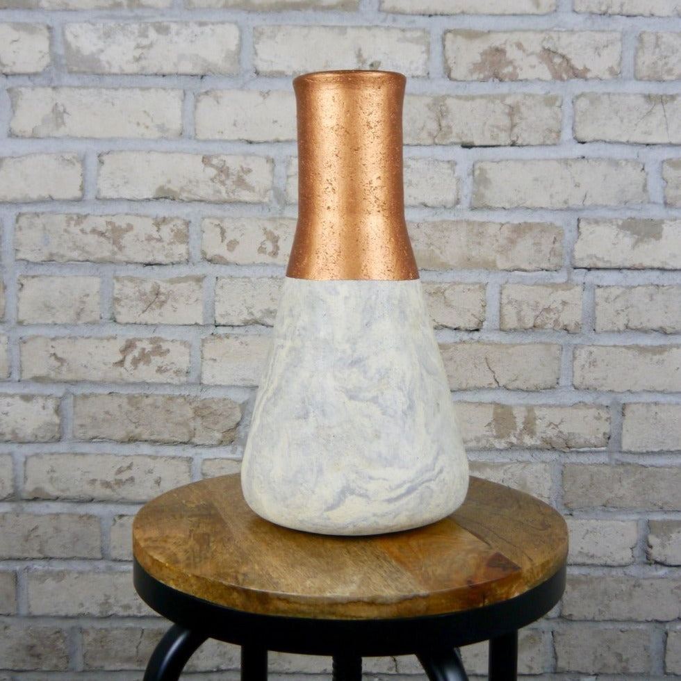 Marble + Copper Beaker Vase