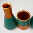 Teal + Copper Beaker Vase
